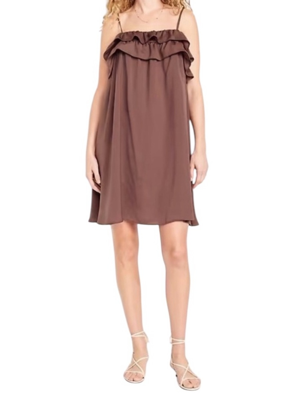 Old Navy Ruffle top Slip Dress Neutral size Medium